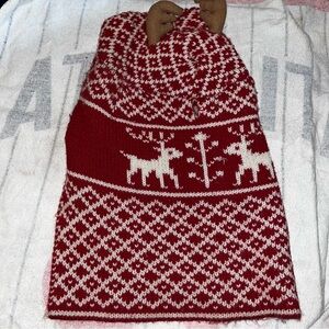 Red and White Knit Reindeer Sweater